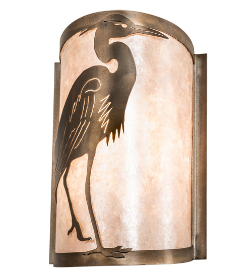 8" Wide Heron Right Wall Sconce