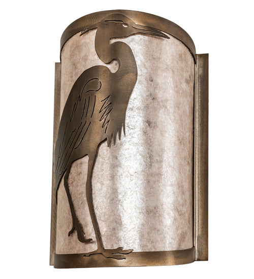 8" Wide Heron Right Wall Sconce