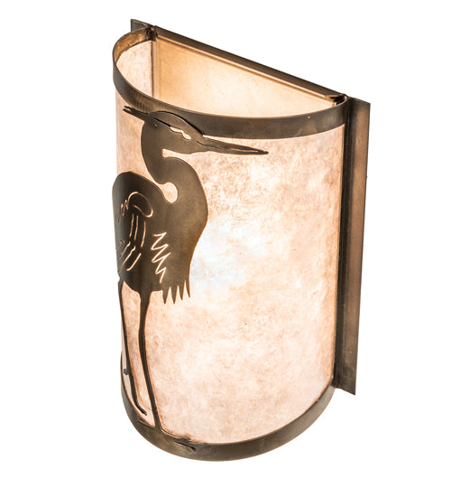 8" Wide Heron Right Wall Sconce