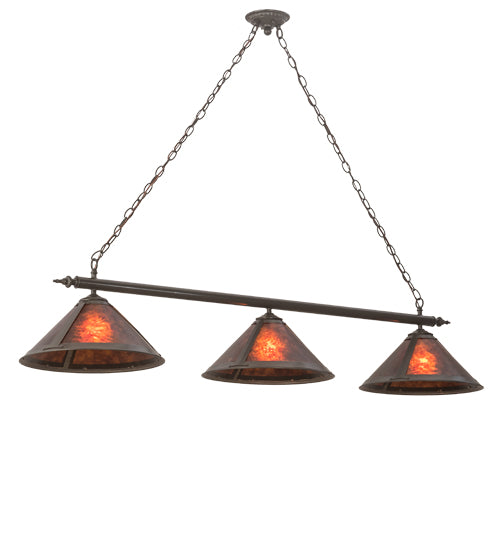 60" Long Sutter 3 Light Island Pendant