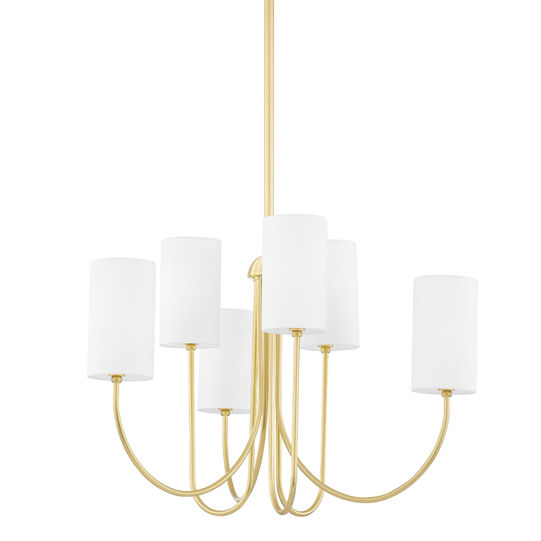 Harlem 6 Light Chandelier - Aged Brass