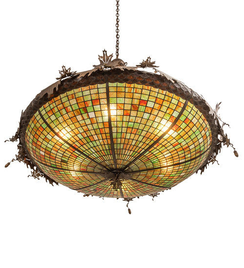 46" Wide Greenbriar Oak Inverted Pendant