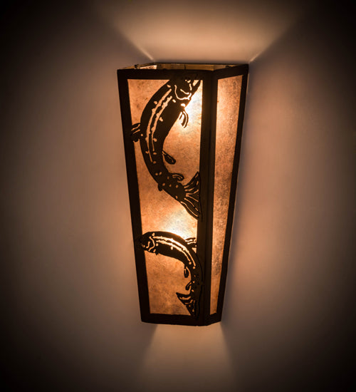 5"W Leaping Trout Wall Sconce