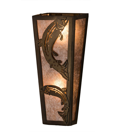 5"W Leaping Trout Wall Sconce