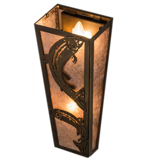 5"W Leaping Trout Wall Sconce