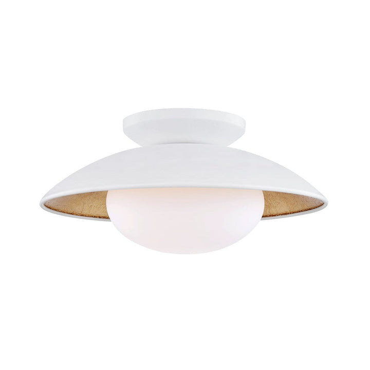 Cadence Semi Flush 6" - White/Gold Leaf