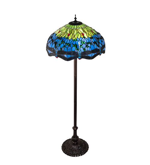 62" High Tiffany Hanginghead Dragonfly Floor Lamp