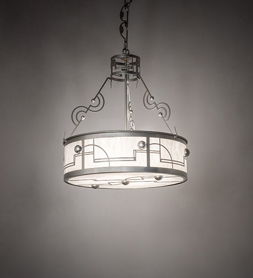 25" Wide Revival Deco Cilindro Inverted Pendant