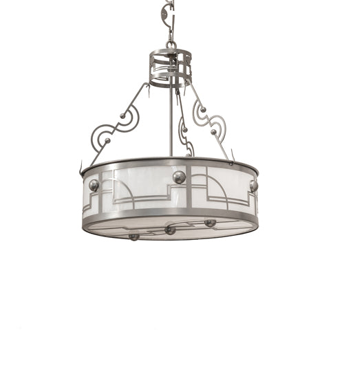 25" Wide Revival Deco Cilindro Inverted Pendant