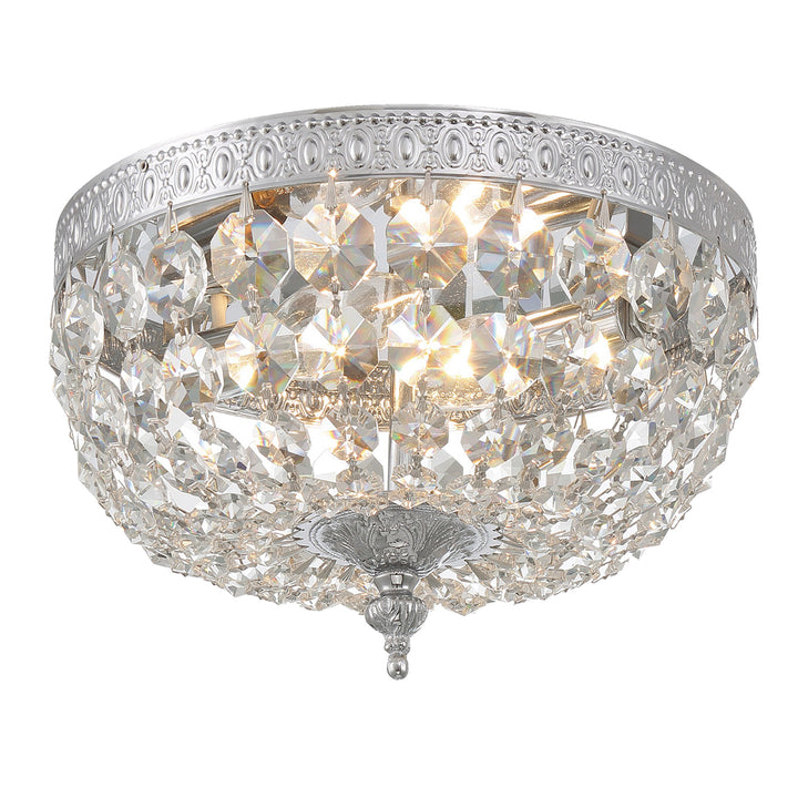 Crystorama 2 Light Spectra Crystal Polished Chrome Flush Mount