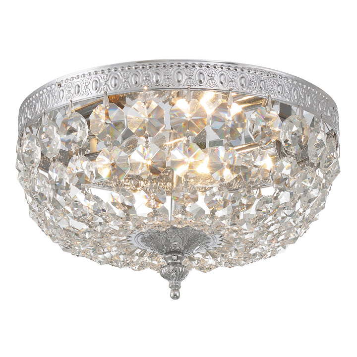 Crystorama 2 Light Hand Cut Crystal English Bronze Flush Mount