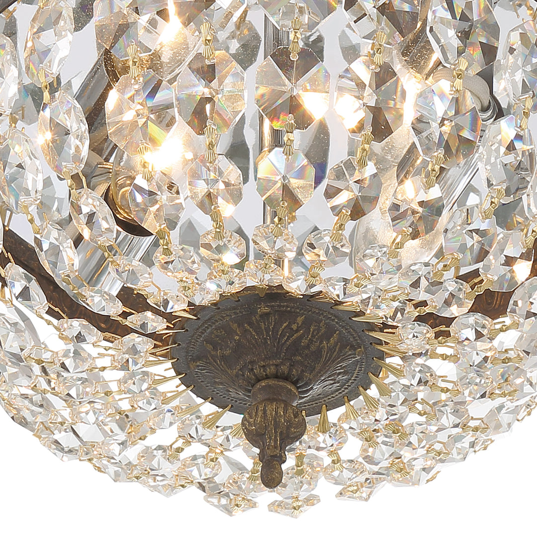 Crystorama Crystorama 2 Light Hand Cut Crystal English Bronze Flush Mount