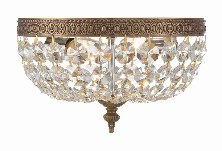 Crystorama Crystorama 2 Light Hand Cut Crystal English Bronze Flush Mount