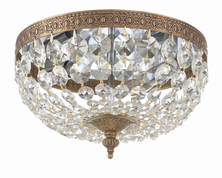 Crystorama Crystorama 2 Light Hand Cut Crystal English Bronze Flush Mount