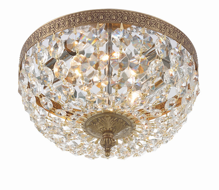 Crystorama Crystorama 2 Light Hand Cut Crystal English Bronze Flush Mount