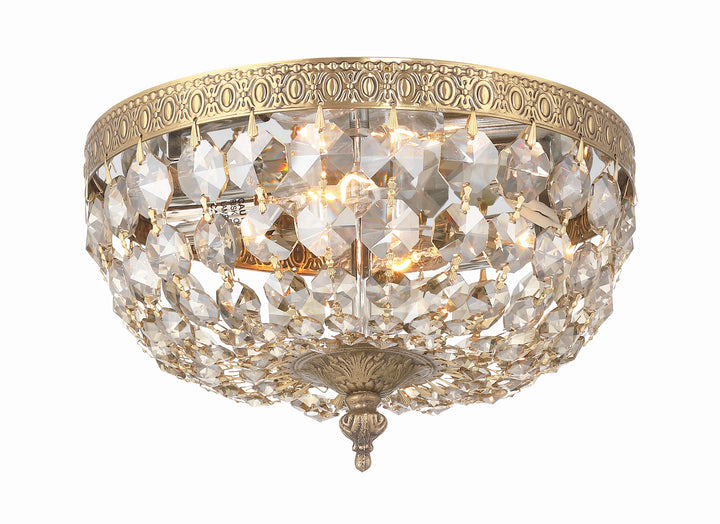 Crystorama Crystorama 2 Light Hand Cut Crystal English Bronze Flush Mount