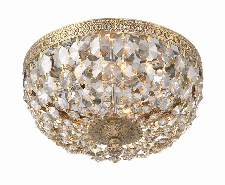 Crystorama Crystorama 2 Light Hand Cut Crystal English Bronze Flush Mount