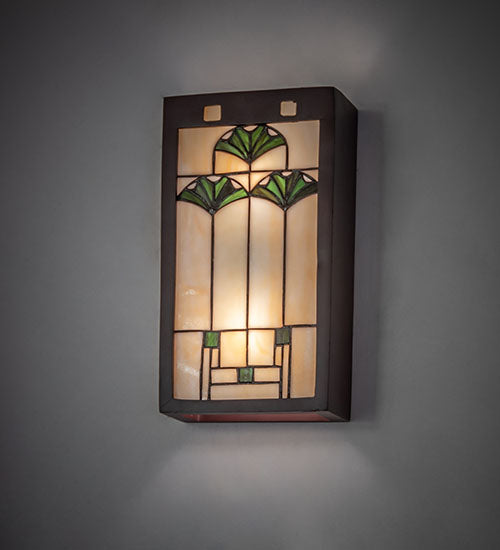 7" Wide Ginkgo Wall Sconce