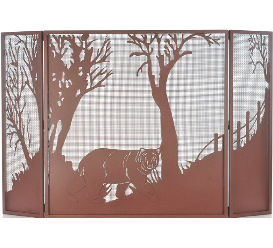 62" Wide X 40" High Bear At Dusk Fireplace Screen