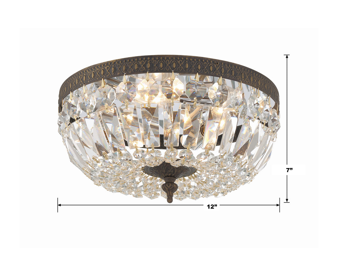 Crystorama Crystorama 3 Light Spectra Crystal English Bronze Flush Mount