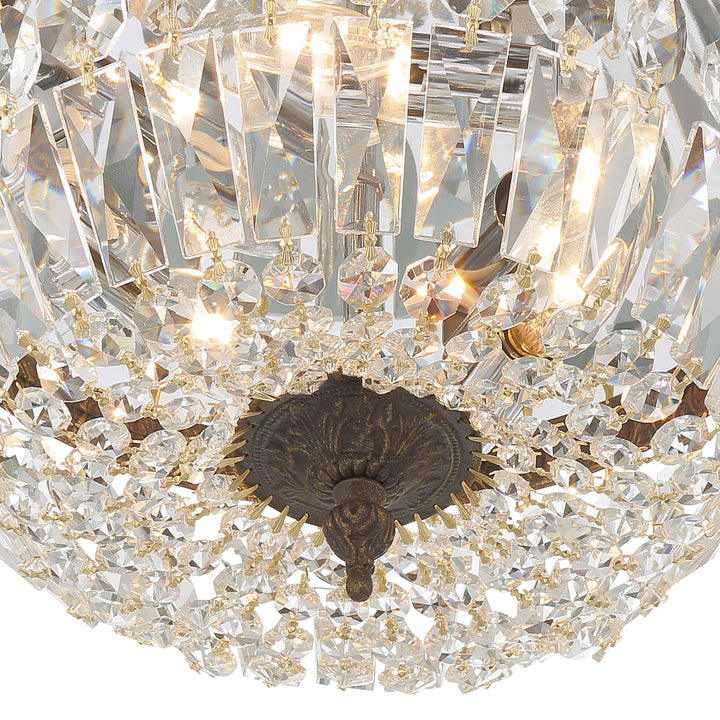 Crystorama Crystorama 3 Light Spectra Crystal English Bronze Flush Mount