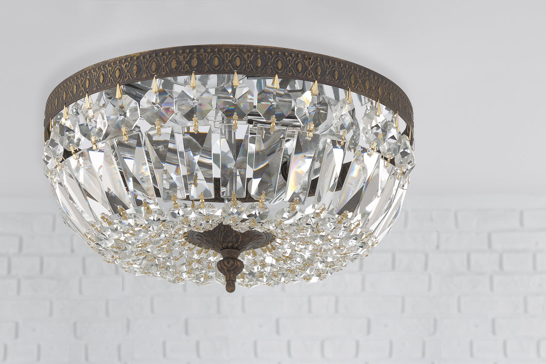 Crystorama Crystorama 3 Light Spectra Crystal English Bronze Flush Mount