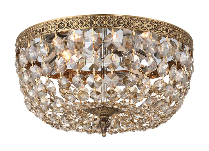 Crystorama 3 Light Spectra Crystal English Bronze Flush Mount