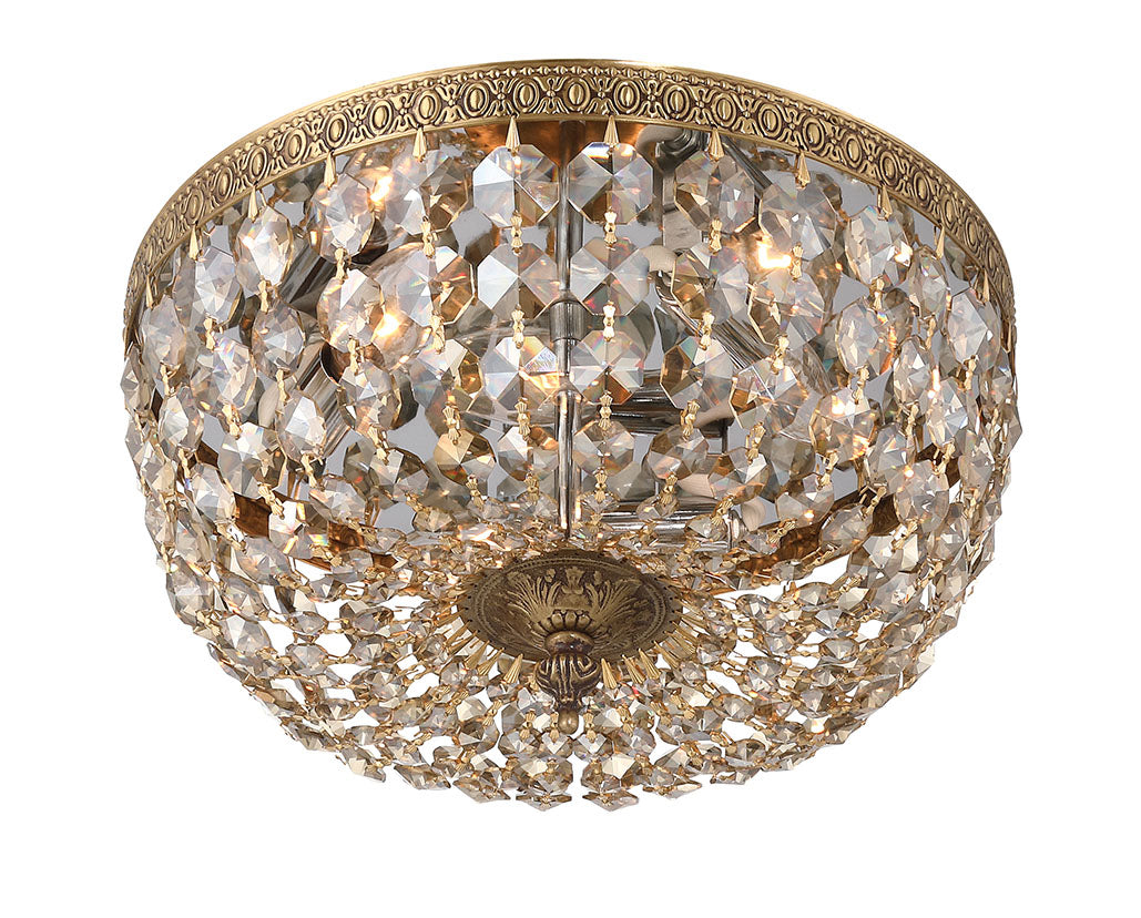 Crystorama Crystorama 3 Light Spectra Crystal English Bronze Flush Mount