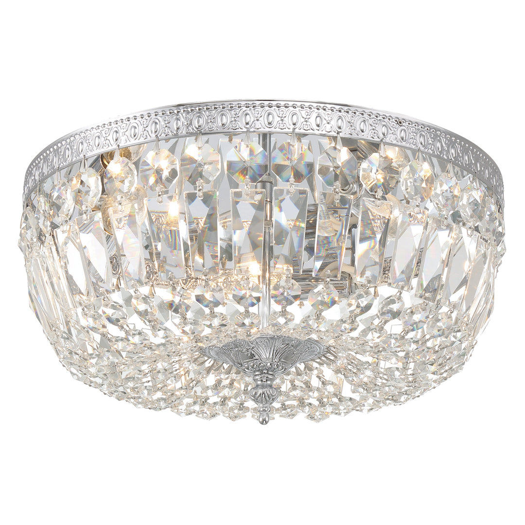 Crystorama Crystorama 3 Light English Bronze Hand Cut Crystal Flush Mount