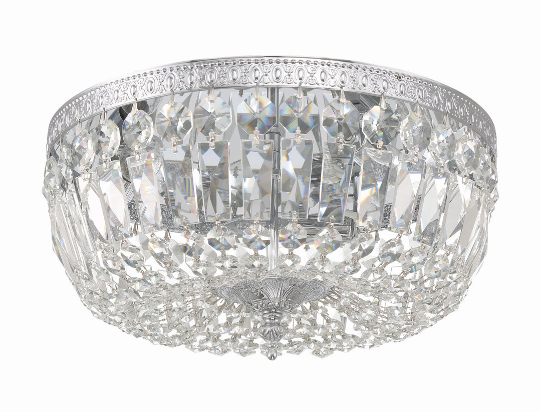 Crystorama Crystorama 3 Light English Bronze Hand Cut Crystal Flush Mount