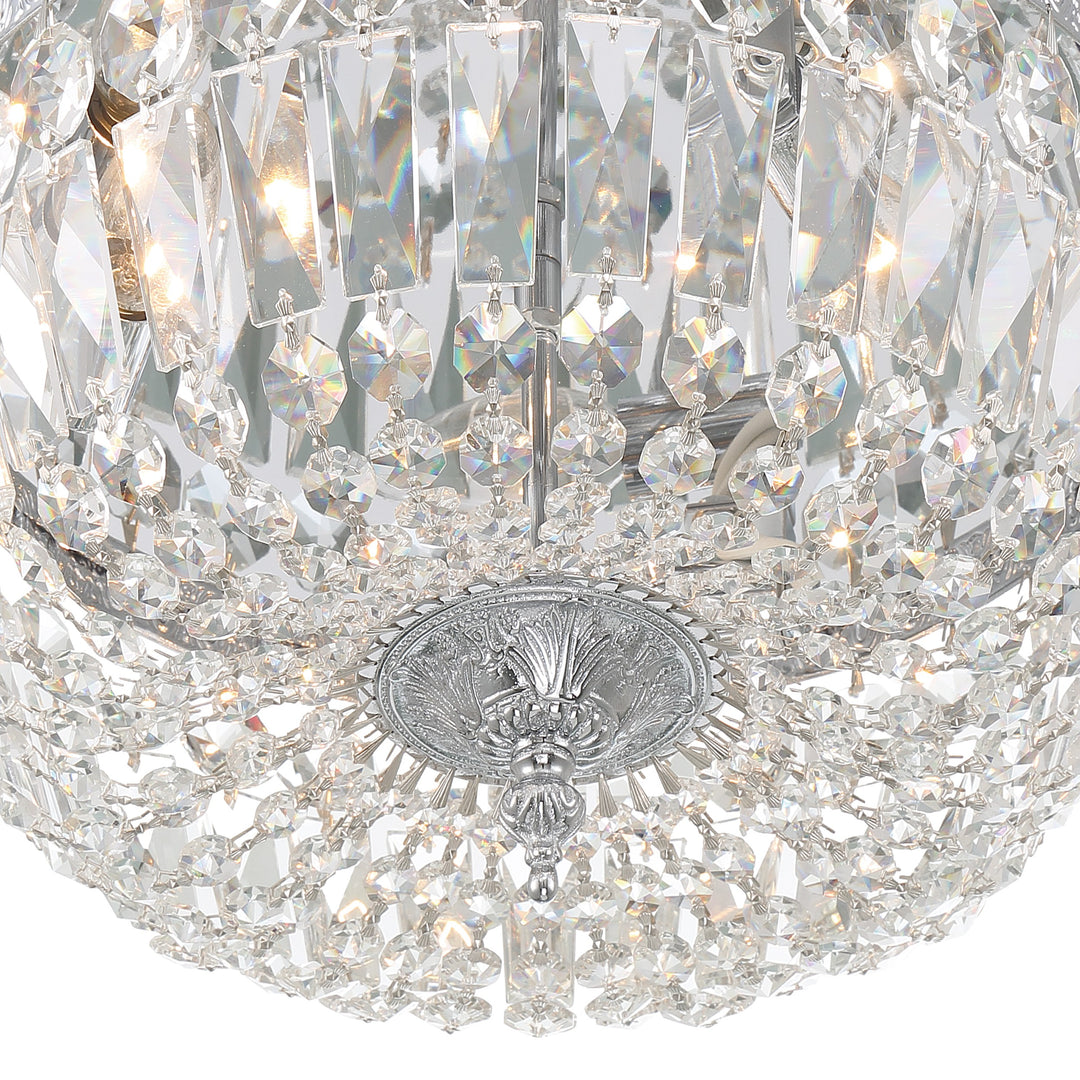 Crystorama Crystorama 3 Light English Bronze Hand Cut Crystal Flush Mount