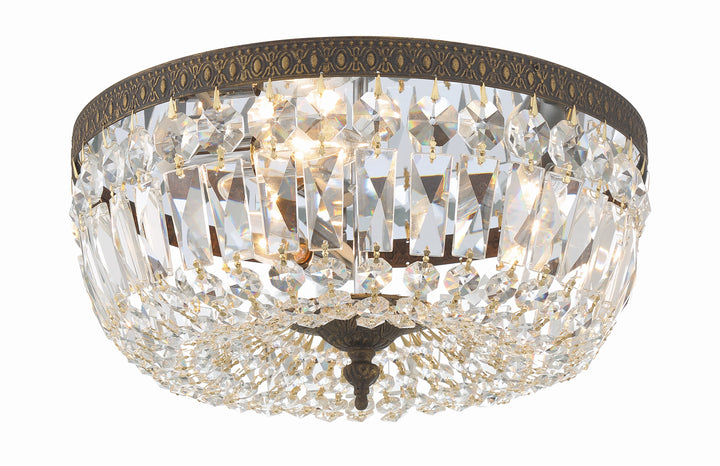 Crystorama Crystorama 3 Light English Bronze Hand Cut Crystal Flush Mount