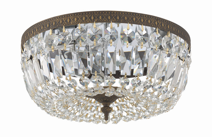 Crystorama Crystorama 3 Light English Bronze Hand Cut Crystal Flush Mount