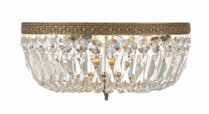 Crystorama Crystorama 3 Light English Bronze Hand Cut Crystal Flush Mount