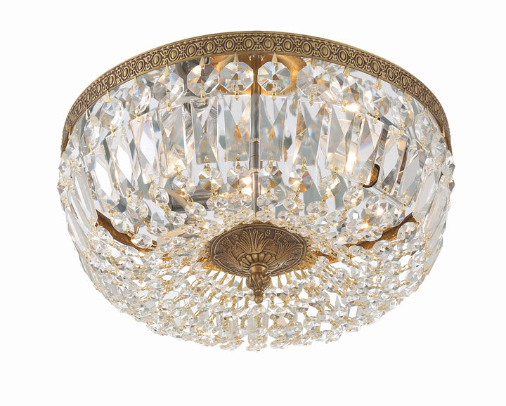 Crystorama Crystorama 3 Light English Bronze Hand Cut Crystal Flush Mount