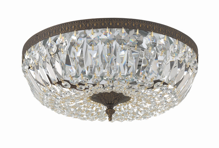 Crystorama Crystorama 3 Light Clear Hand Cut English Bronze Flush Mount