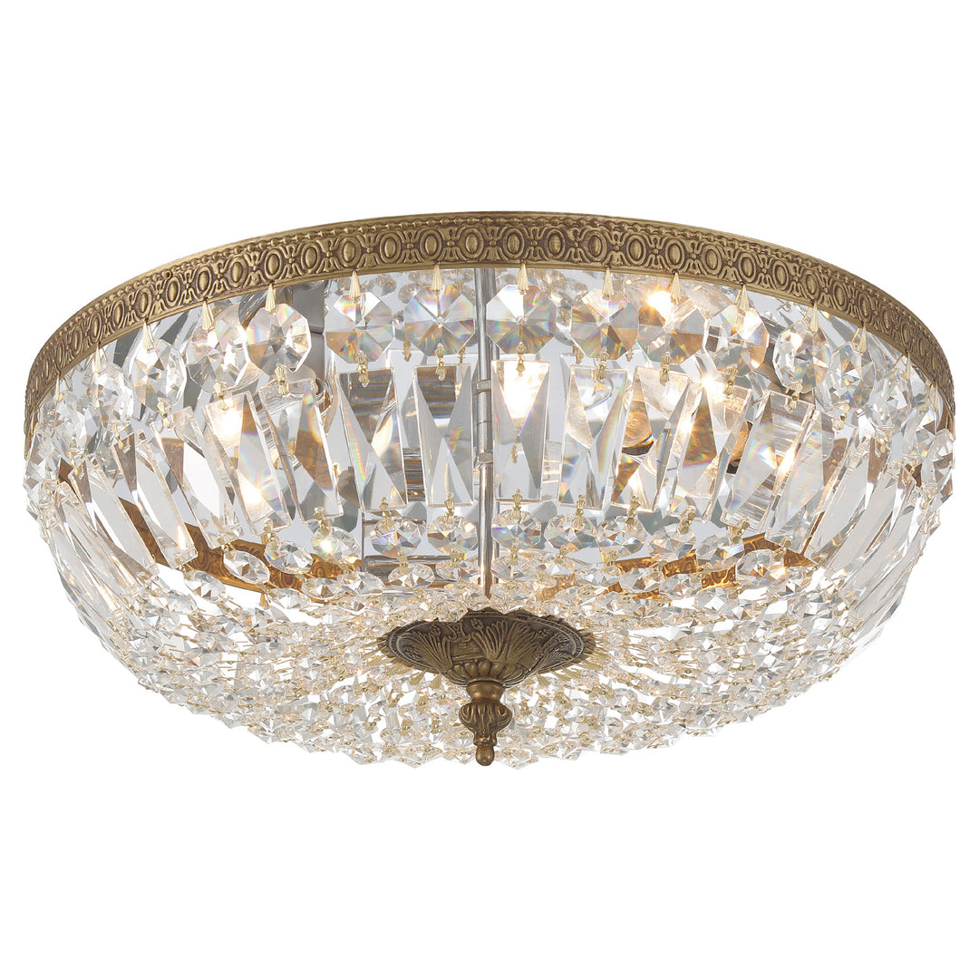 Crystorama Crystorama 3 Light Clear Hand Cut English Bronze Flush Mount