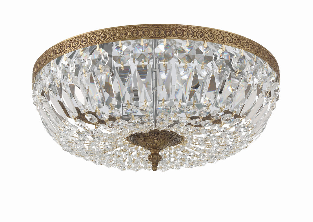 Crystorama Crystorama 3 Light Clear Hand Cut English Bronze Flush Mount