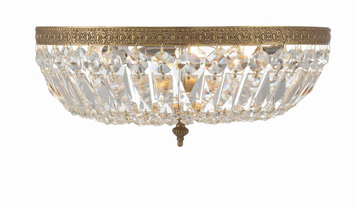 Crystorama Crystorama 3 Light Clear Hand Cut English Bronze Flush Mount