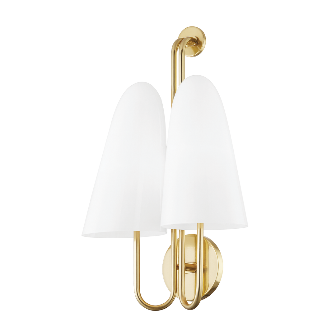 Slate Hill 2 Light Wall Sconce - Aged Brass