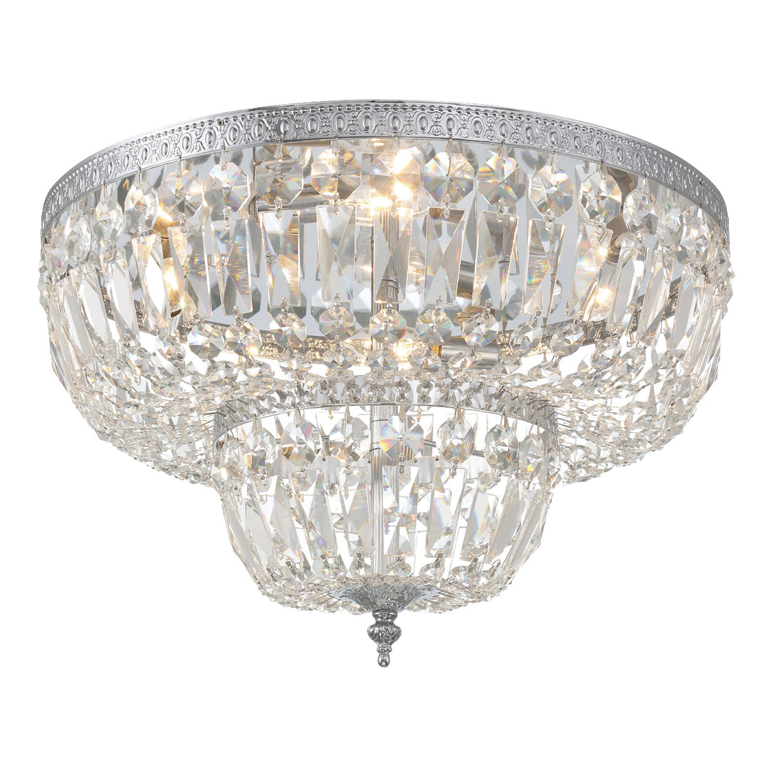 Crystorama 4 Light Spectra Crystal English Bronze Flush Mount