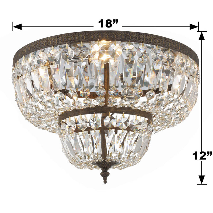 Crystorama Crystorama 4 Light Spectra Crystal English Bronze Flush Mount