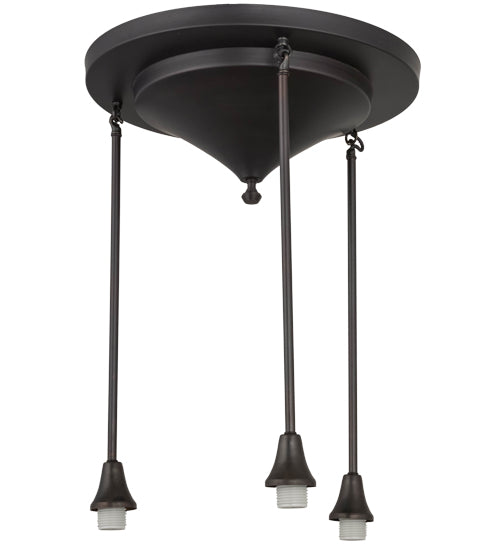 18"W Craftsman Brown On Brass 3 Lt Pendant Hardware