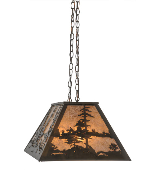 33" Long Tall Pines Oblong Pendant