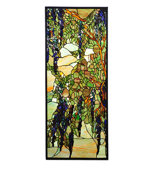 15.25"W X 36.25"H Tiffany Wisteria & Snowball Custom Stained Glass Window