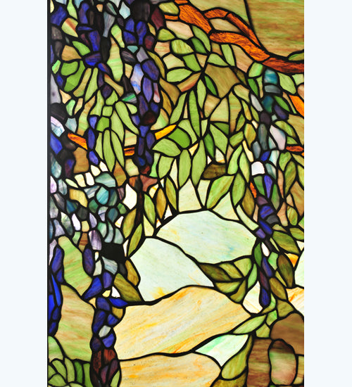 15.25"W X 36.25"H Tiffany Wisteria & Snowball Custom Stained Glass Window