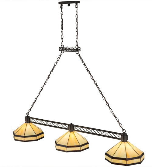 62" Wide Topridge 3 Lt Island Pendant