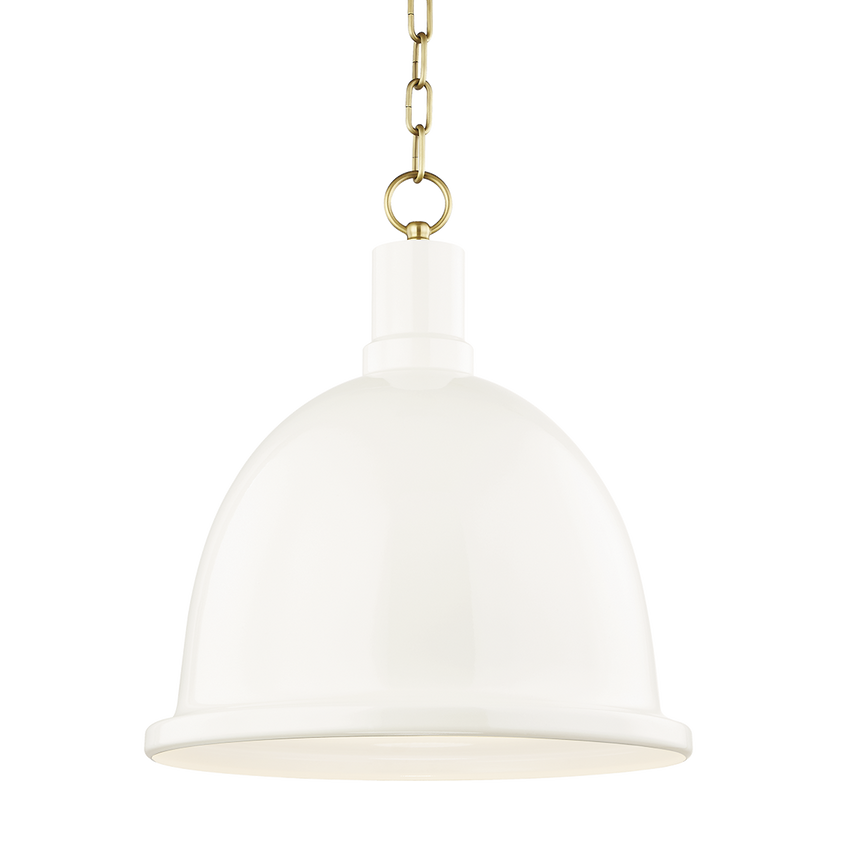 Blair Pendant 18" - Aged Brass/Cream