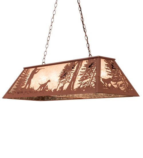 48"L Quail Hunter W/Dog Oblong Pendant