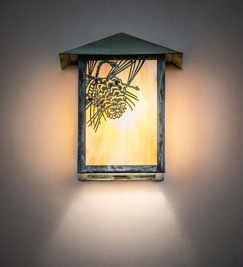 6.5" Wide Seneca Winter Pine Wall Sconce